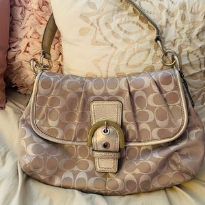 Silver Coach Signature Handbag